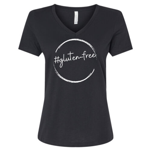 # GF Logo - Women's Relaxed Heather CVC V-Neck Tee Thumbnail