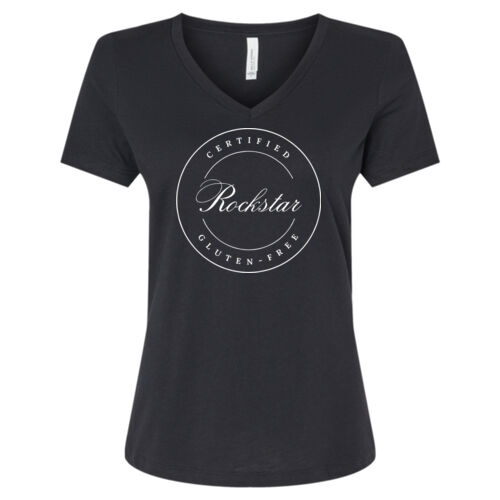 Rockstar - Women's Relaxed Heather CVC V-Neck Tee Thumbnail
