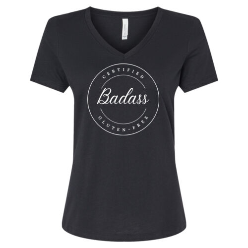 Badass - Women's Relaxed Heather CVC V-Neck Tee Thumbnail