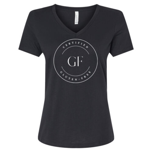 GF Logo - Women's Relaxed Heather CVC V-Neck Tee Thumbnail